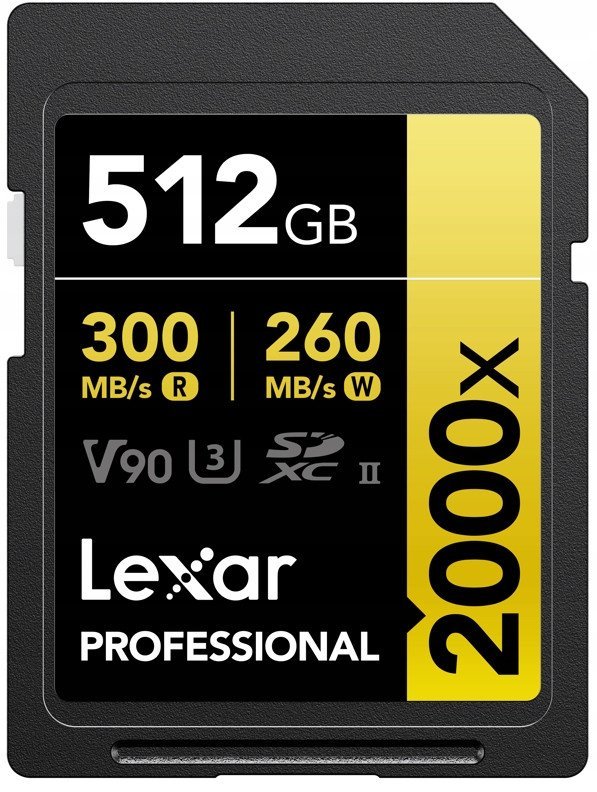 Lexar SDXC Pro 2000X UHS-II U3 R300/W260 V90 512GB