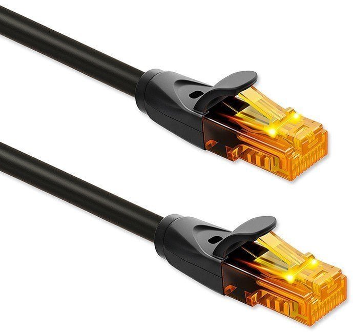 Qoltec Kabel Patchcord UTP CAT6 2 x RJ-45 High speed 1Gb/s złocone styki 20m Czarny 54565