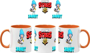 Popstar Kubek Ceramiczny Prezent Tasse Mug Mug Brawl Stars Battle Arena Janet, Pomarańczowy 330 ml - Kubki - miniaturka - grafika 1