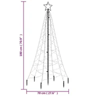 Choinki - vidaXL Choinka z kołkiem gruntowym, 200 niebieskich LED, 180 cm - miniaturka - grafika 1
