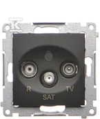 Gniazdka elektryczne - Kontakt Simon Simon 54 Gniazdo antenowe R-TV-SAT końcowe/zakończeniowe (moduł) czarny mat DASK.01/49 DASK.01/49 - miniaturka - grafika 1