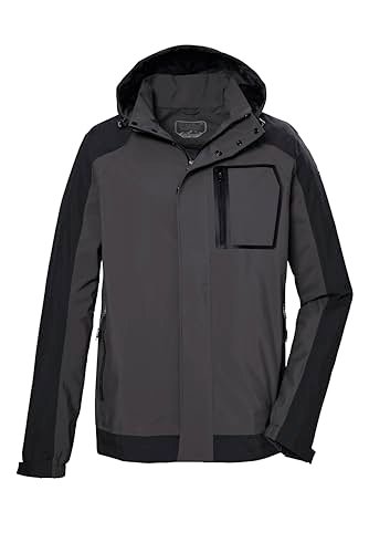 killtec Męska kurtka funkcyjna, wodoszczelna, z odpinanym kapturem, KOS 54 MN JCKT, antracyt, 3XL, 42816-000