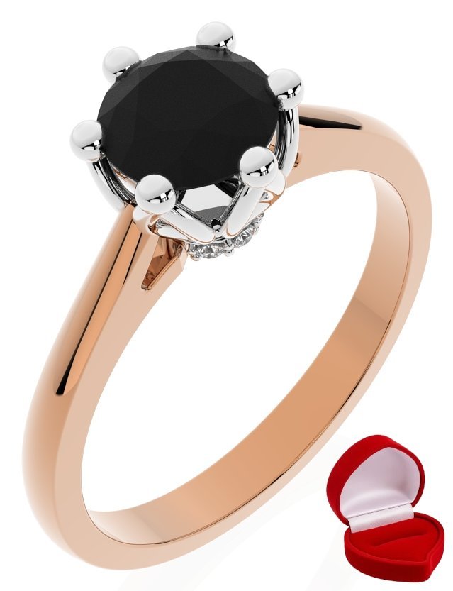 ZŁOTY PIERŚCIONEK ZARĘCZYNOWY 585 14k BRYLANT CZ. 0,70 ct RÓŻOWE ZŁOTO R10