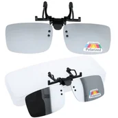 Akcesoria do okularów - Srebrne nakładki przeciwsłoneczne polaryzacyjne na okulary korekcyjne NA-180 - miniaturka - grafika 1