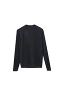 Swetry męskie - DEFACTO SWETER MĘSKI GRANATOWY OKRĄGŁY DEKOLT FAKTURA L 5DA - miniaturka - grafika 1