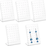 Biżuteria - akcesoria - Stojak ekspozycyjny na biżuterię, 5 elementów, stojak na biżuterię, akrylowy stojak na kolczyki w kształcie litery L z 72 otworami, damski stojak na b - miniaturka - grafika 1