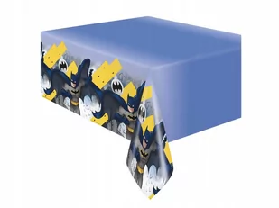 OBRUS FOLIOWY PLASTIKOWY BATMAN 137x213 CM - Dekoracje i nakrycia stołu na imprezę - miniaturka - grafika 1