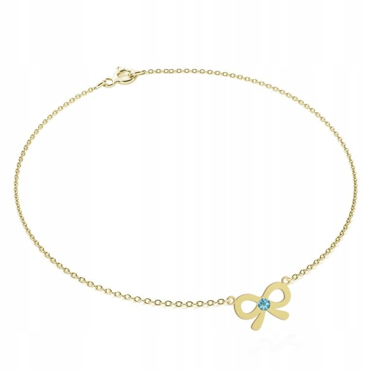 Pozłacana Bransoletka KOKARDKA DEDYKACJA GRATIS