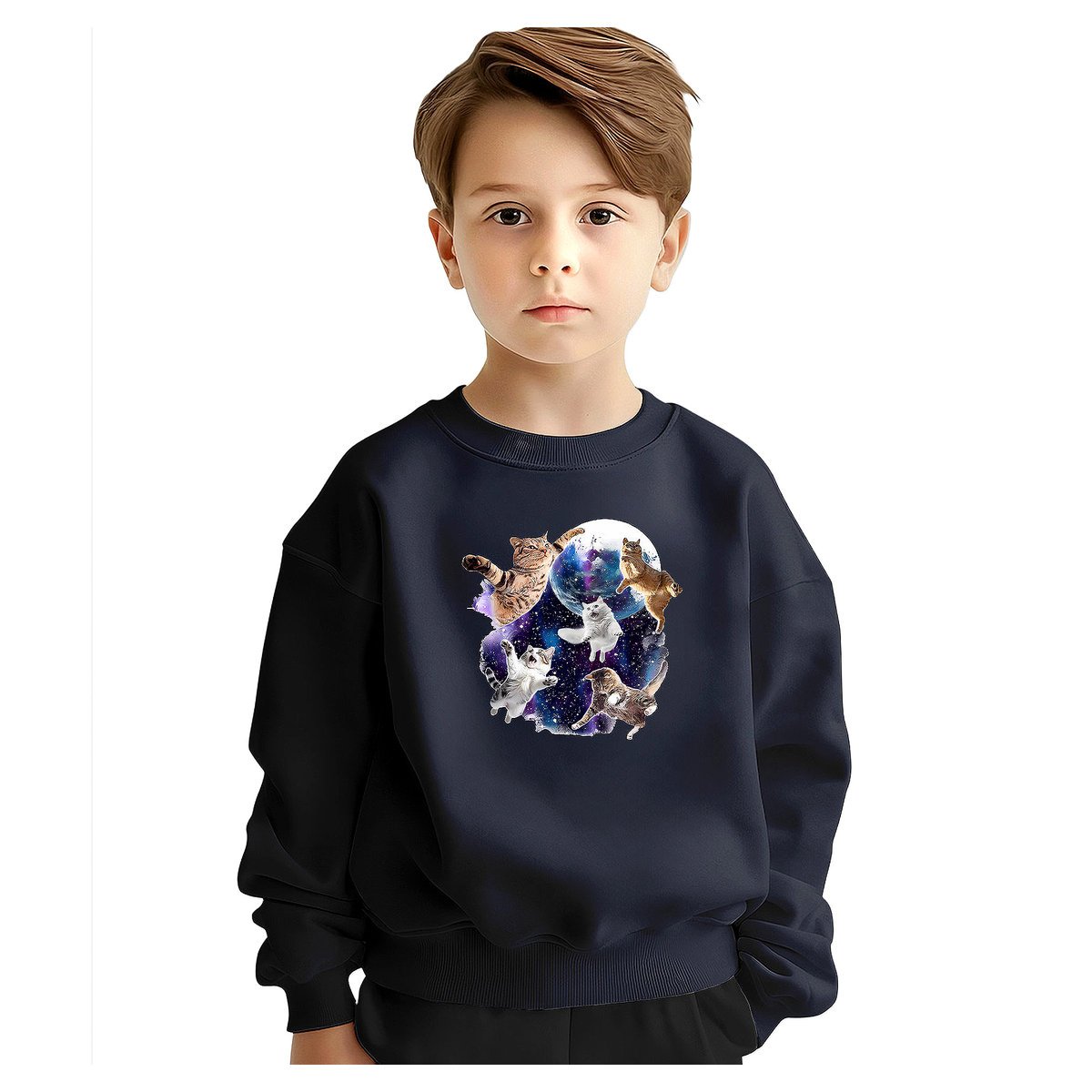 BLUZA DZIECIĘCA KOTY KOSMOS KOTKI 122-128 DLA CHŁOPCA DZIEWCZYNKI