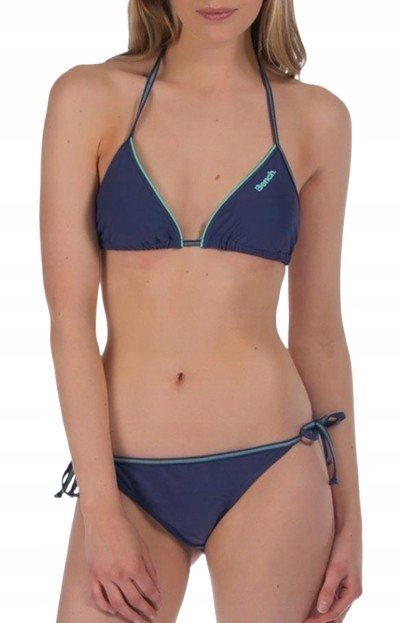 BENCH. GÓRA OD BIKINI PÓŁUSZTYWNIANA WIĄZANA NIEBIESKA S J5A