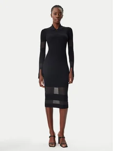 Patrizia Pepe Sukienka dzianinowa 8A1420/K078-K103 Czarny Slim Fit - Sukienki - miniaturka - grafika 1