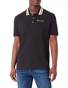 Champion Męska koszulka polo Legacy Special Light Cotton Pique Neon Spray, czarna, S - Koszulki męskie - miniaturka - grafika 1