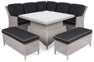 Narożny zestaw mebli ogrodowych Termoli White / Grey