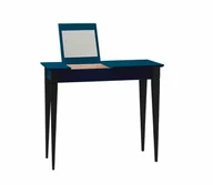 Toaletki - Toaletka MIMO z Lusterkiem - 105x35cm Czarne Nogi / Petrol Blue - miniaturka - grafika 1