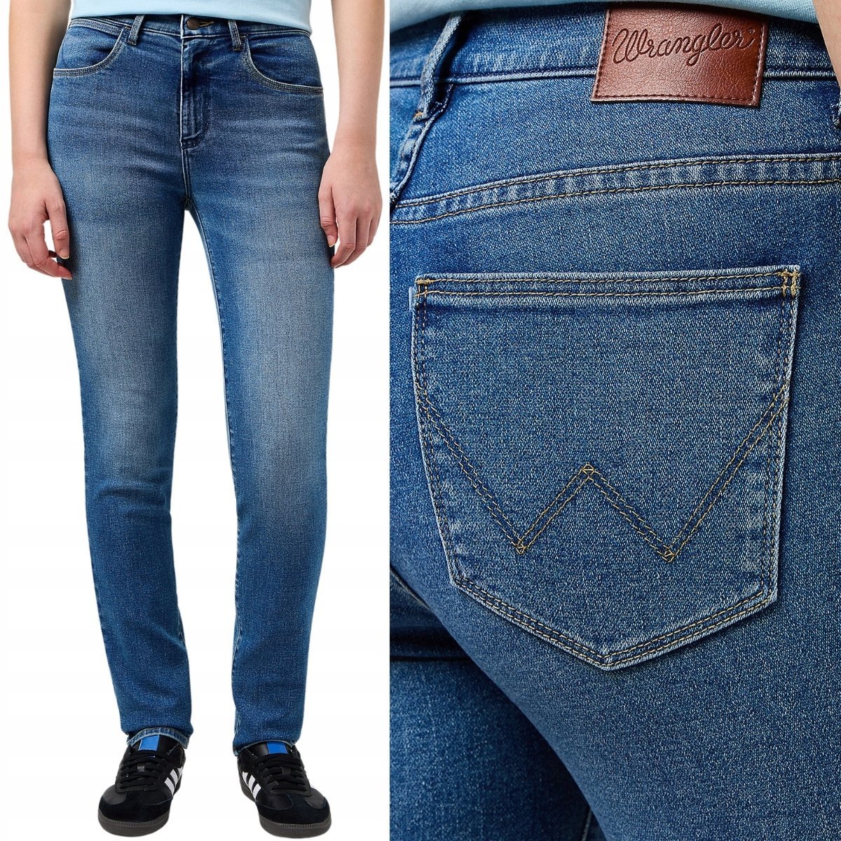 Wrangler SLIM Raven PROSTE WYSOKIE DAMSKIE SPODNIE JEANSOWE W28 L32