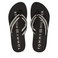 Klapki i japonki damskie - Japonki Tommy Hilfiger Th Webbing Summer Sandal FW0FW09193 Czarny - miniaturka - grafika 1