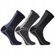 Skarpetki męskie - Skarpety Męskie Ciepłe Thermo na zimno Długie Prążkowane 3-PAK MORAJ 39-42 - miniaturka - grafika 1
