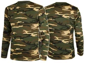 Koszulki męskie - Koszulka z długim rękawem Mil-Tec T-shirt Bluzka Longsleeve Woodland XXL - miniaturka - grafika 1