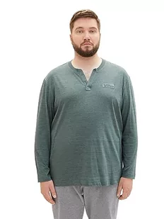 TOM TAILOR Męska koszulka z długim rękawem Plussize, 32448 - Green Dust Stripy Inject, 4XL - Koszulki męskie - miniaturka - grafika 1