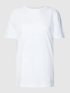 T-shirt z detalem z logo model ‘MYESSENTIAL’ - Koszulki i topy damskie - miniaturka - grafika 1