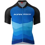 Koszulki rowerowe - Koszulka rowerowa KROSS Pro Light Tokyo Edition (rozmiar S) Czarno-niebieski - miniaturka - grafika 1