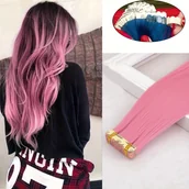 Pozostałe akcesoria fryzjerskie - TEMU Włosy syntetyczne do przedłużania taśmą 24 cale 10 sztuk proste niewidoczne taśmy klejące kolorowe przedłużanie włosów do festiwalu muzycznego - miniaturka - grafika 1