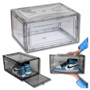 PUDEŁKO ORGANIZER POJEMNIK NA BUTY ZABAWKI AKCESORIA DO BIURA PRZEŹROCZYSTE - Pokrowce na ubrania - miniaturka - grafika 1