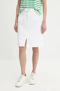 Tommy Hilfiger spódnica bawełniana kolor biały mini ołówkowa WW0WW44391 - Spódnice - miniaturka - grafika 1