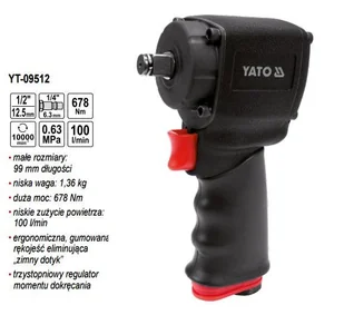 Yato KLUCZ PNEUMATYCZNY 1/2&quot; MINI 678 Nm YT-09512 YATO YT-09512 - Klucze pneumatyczne - miniaturka - grafika 7