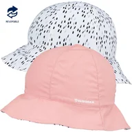 Czapki dla dzieci - Czapka dziecięca Bali UV40 2-stronna różowa - miniaturka - grafika 1