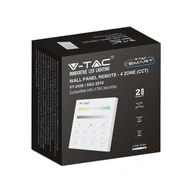 Taśmy LED - Pilot Panel Ścienny Szklany Kontroler V-TAC Jednokolorowy CCT 4-strefy VT-2439 - miniaturka - grafika 1