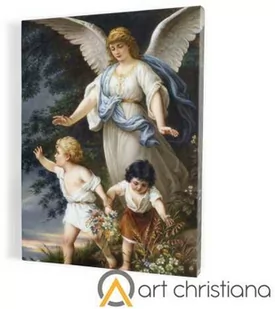 Obraz religijny canvas z Aniołem Stróżem - Ikony i obrazy sakralne - miniaturka - grafika 1