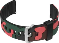 Akcesoria do smartwatchy - Pasek gumowy do zegarka U13 - czarny/pomarańczowy-moro - 24mm - miniaturka - grafika 1