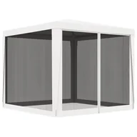 Pawilony ogrodowe - vidaXL Namiot imprezowy z 4 siatkowymi ściankami, 2,5x2,5 m, biały - miniaturka - grafika 1