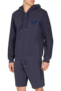 Emporio Armani Swimwear Męska kurtka Emporio Armani Textured Terry Jacket z kapturem, granatowa, XXL, granatowy, XXL - Kurtki męskie - miniaturka - grafika 1