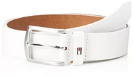 Paski - Tommy Hilfiger New Denton męski pasek 3.5, biały (Optic White), 80, Optyczny Biały - miniaturka - grafika 1