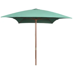 vidaXL Parasol ogrodowy, 200x300 cm, drewniany stelaż, zielony - Parasole ogrodowe - miniaturka - grafika 6