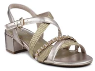 Sandały damskie - Sandały damskie na obcasie Marco Tozzi 28211-37 - miniaturka - grafika 1