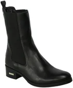 Botki damskie - Trzewiki Simen 56405A Czarne Skórzane - SIMEN - miniaturka - grafika 1