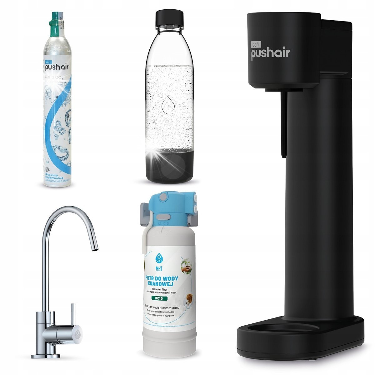 PushAir saturator nabój butelka + Flow Comfort DC10 bateria Alto Chrom