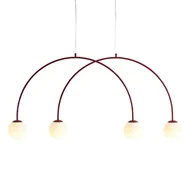 Lampy sufitowe - Skandynawska lampa wisząca UNA 1116L15_S kulista szklana czerwona - miniaturka - grafika 1