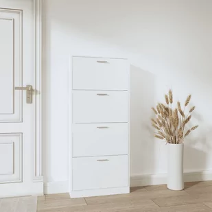 Lumarko Szafka na buty, biały, 59x17x150 cm, materiał drewnopochodny - Szafki na buty - miniaturka - grafika 4