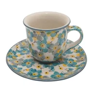 Filiżanki - FILIŻANKA do espresso 60 ml ze spodkiem - Ceramika Artystyczna Bolesławiec - miniaturka - grafika 1