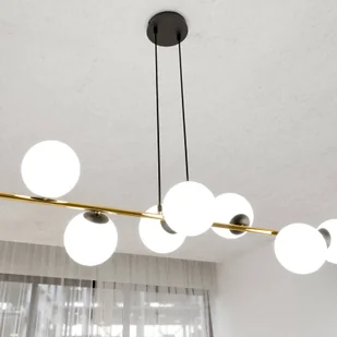 Euluna Lampa wisząca Glassy, 8-punktowa, czarny/złoty/opal - Lampy sufitowe - miniaturka - grafika 5