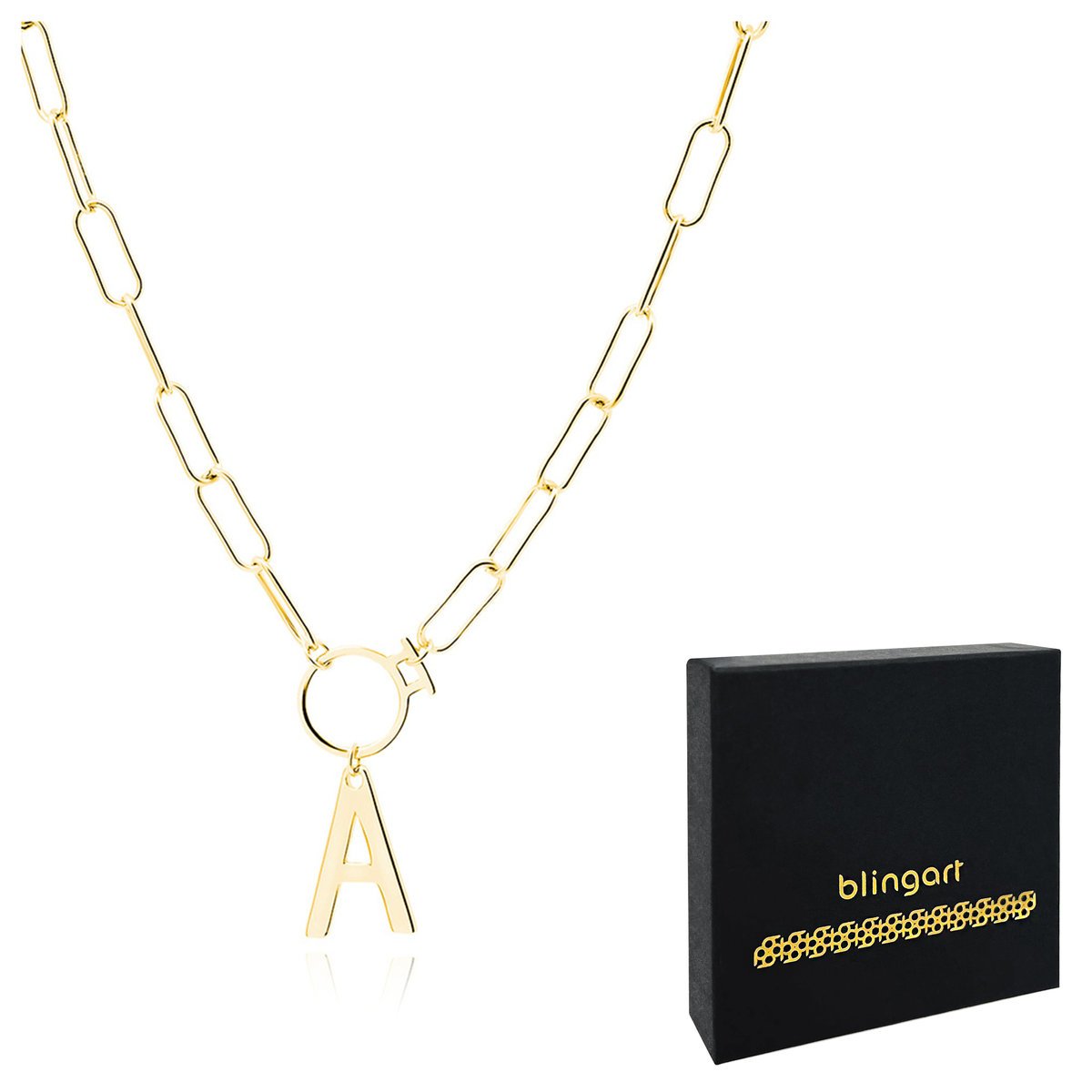 Srebrny naszyjnik literka A srebro 925