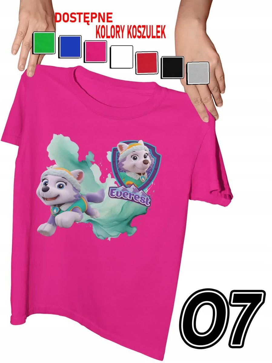 Koszulka Dziecięca Z Nadrukiem Psi Patrol Everest Pieski Różne - M 134-140