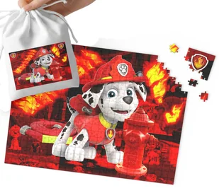 PUZZLE PSI PATROL Marshall WZORY Z BAJEK I GIER DLA DZIECI 35el + WORECZEK - Puzzle - miniaturka - grafika 1