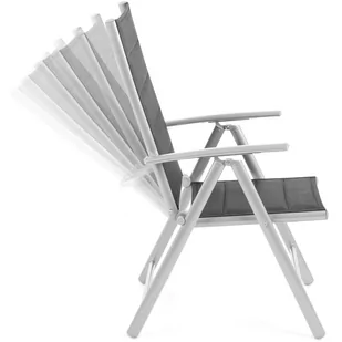 Meble ogrodowe aluminiowe Ibiza 185 cm Silver / Black 8+1 - Meble ogrodowe - miniaturka - grafika 3