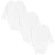 Body dla niemowląt - 3x Klasyczne białe body z długim rękawem, OEKO-TEX 0-1 m 56 cm - miniaturka - grafika 1