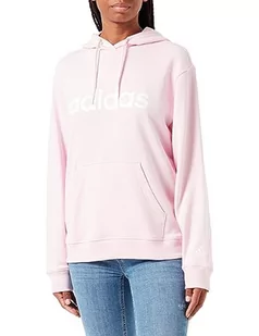 adidas Damska bluza z kapturem Essentials Linear, Przezroczysty różowy/biały, S - Bluzy damskie - miniaturka - grafika 1